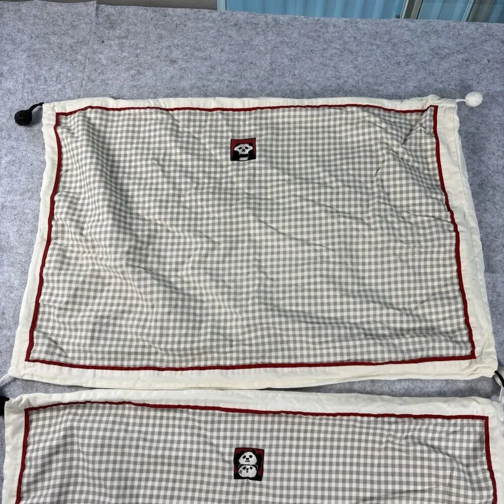 TBH The Beast Home Panda Pompom Gingham 100% Cotton Queen Bedding Set